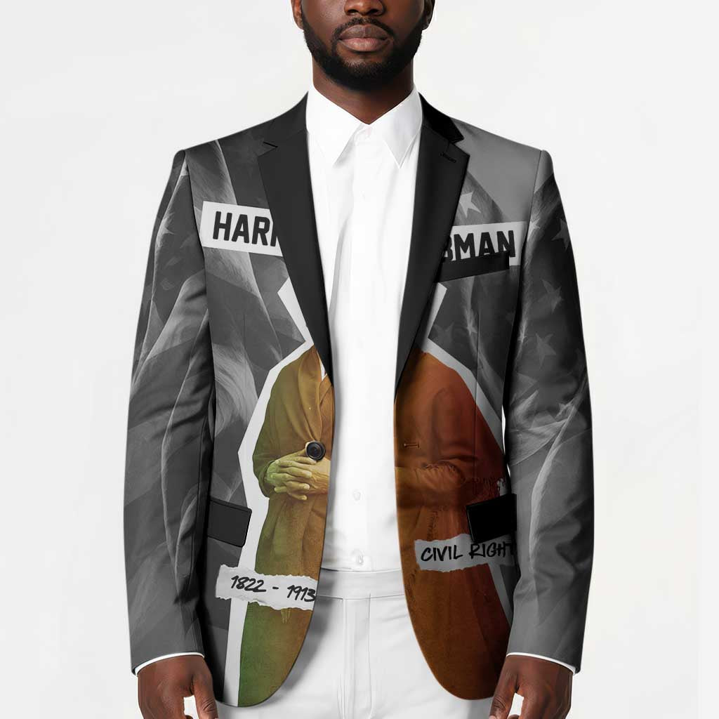 Harriet Tubman Blazer American Flag Background Civil Rights Quote Keep Going Tribute Design - Wonder Print Shop