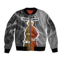 Harriet Tubman Bomber Jacket American Flag Background Civil Rights Quote Keep Going Tribute Design - Wonder Print Shop