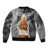 Harriet Tubman Bomber Jacket American Flag Background Civil Rights Quote Keep Going Tribute Design - Wonder Print Shop