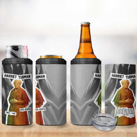Harriet Tubman 4 in 1 Can Cooler Tumbler American Flag Background Civil Rights Quote Keep Going Tribute Design - Wonder Print Shop