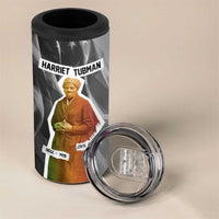 Harriet Tubman 4 in 1 Can Cooler Tumbler American Flag Background Civil Rights Quote Keep Going Tribute Design - Wonder Print Shop