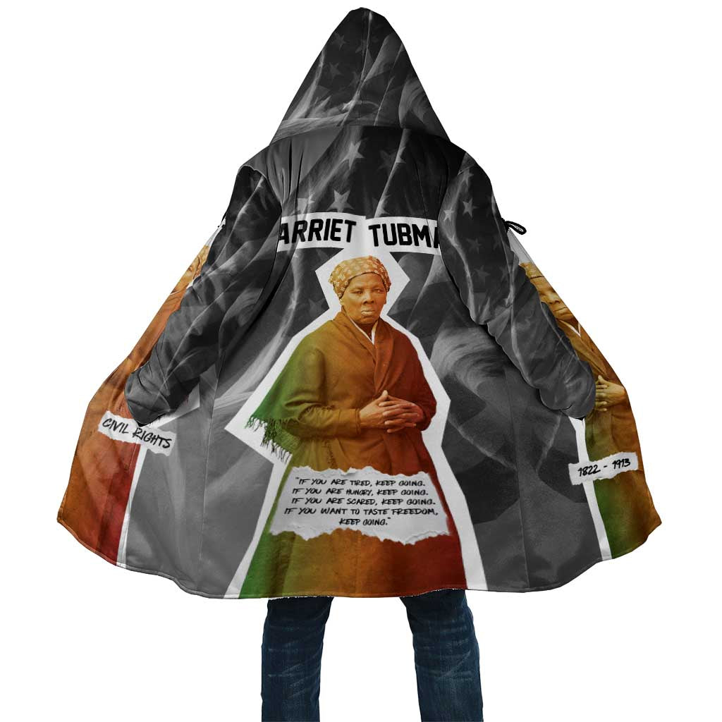 Harriet Tubman Cloak American Flag Background Civil Rights Quote Keep Going Tribute Design - Wonder Print Shop