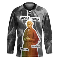 Harriet Tubman Hockey Jersey American Flag Background Civil Rights Quote Keep Going Tribute Design - Wonder Print Shop