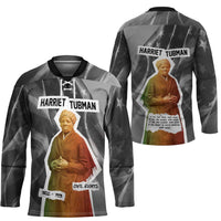 Harriet Tubman Hockey Jersey American Flag Background Civil Rights Quote Keep Going Tribute Design - Wonder Print Shop