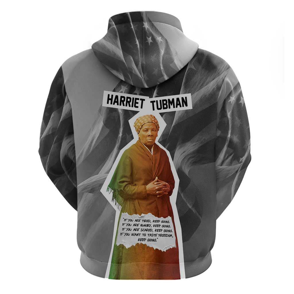 Harriet Tubman Hoodie American Flag Background Civil Rights Quote Keep Going Tribute Design - Wonder Print Shop