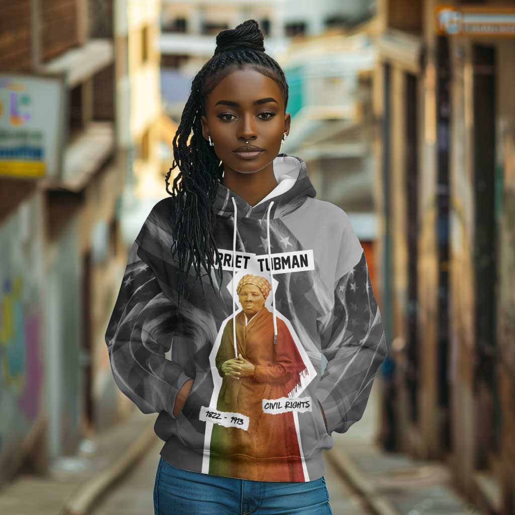 Harriet Tubman Hoodie American Flag Background Civil Rights Quote Keep Going Tribute Design - Wonder Print Shop