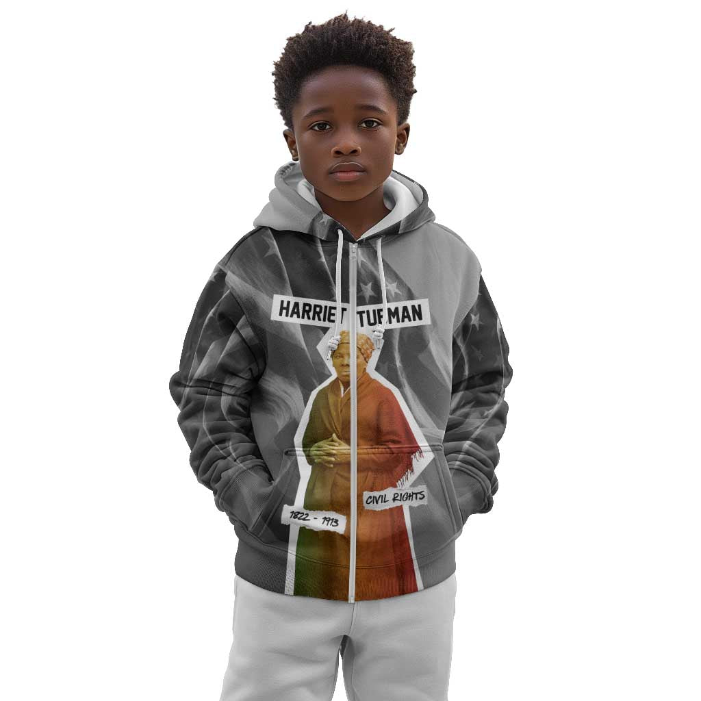 Harriet Tubman Kid Hoodie American Flag Background Civil Rights Quote Keep Going Tribute Design - Wonder Print Shop