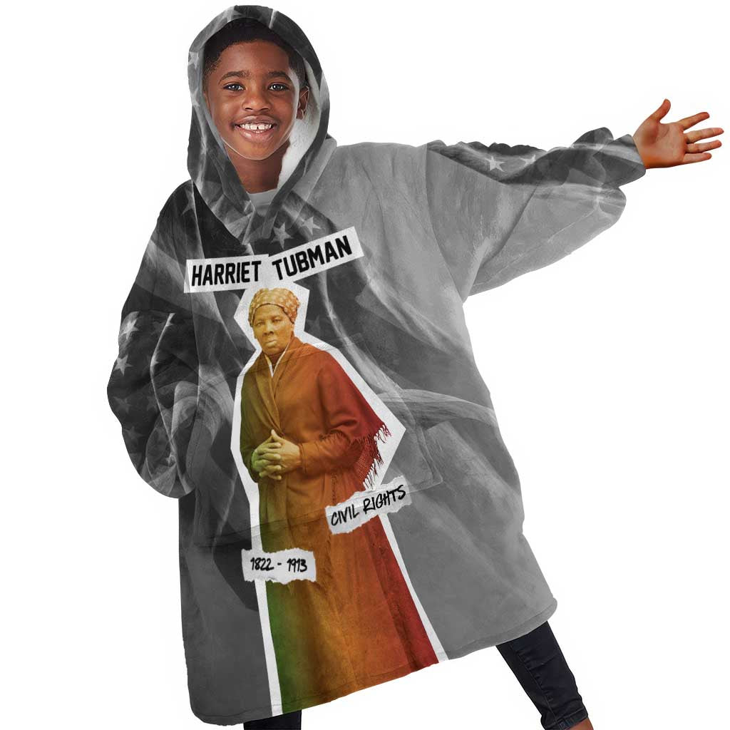 Harriet Tubman Kid Wearable Blanket Hoodie American Flag Background Civil Rights Quote Keep Going Tribute Design - Wonder Print Shop