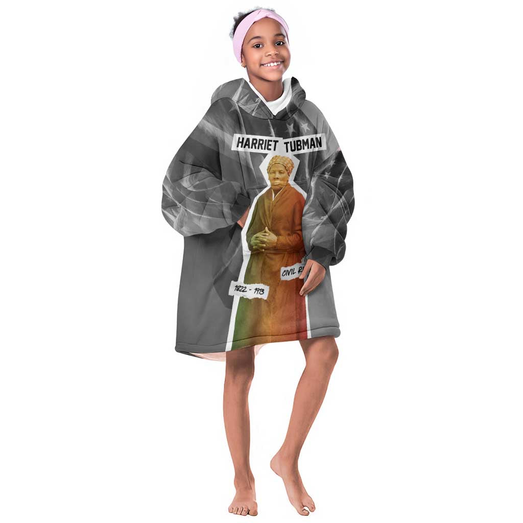 Harriet Tubman Kid Wearable Blanket Hoodie American Flag Background Civil Rights Quote Keep Going Tribute Design - Wonder Print Shop