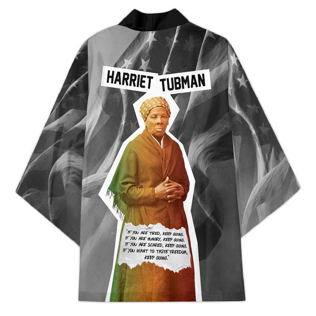 Harriet Tubman Kimono American Flag Background Civil Rights Quote Keep Going Tribute Design - Wonder Print Shop