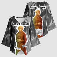 Harriet Tubman Kimono Sleeve Blouse American Flag Background Civil Rights Quote Keep Going Tribute Design - Wonder Print Shop