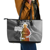 Harriet Tubman Leather Tote Bag American Flag Background Civil Rights Quote Keep Going Tribute Design - Wonder Print Shop