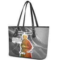 Harriet Tubman Leather Tote Bag American Flag Background Civil Rights Quote Keep Going Tribute Design - Wonder Print Shop