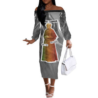 Harriet Tubman Off The Shoulder Long Sleeve Dress American Flag Background Civil Rights Quote Keep Going Tribute Design - Wonder Print Shop