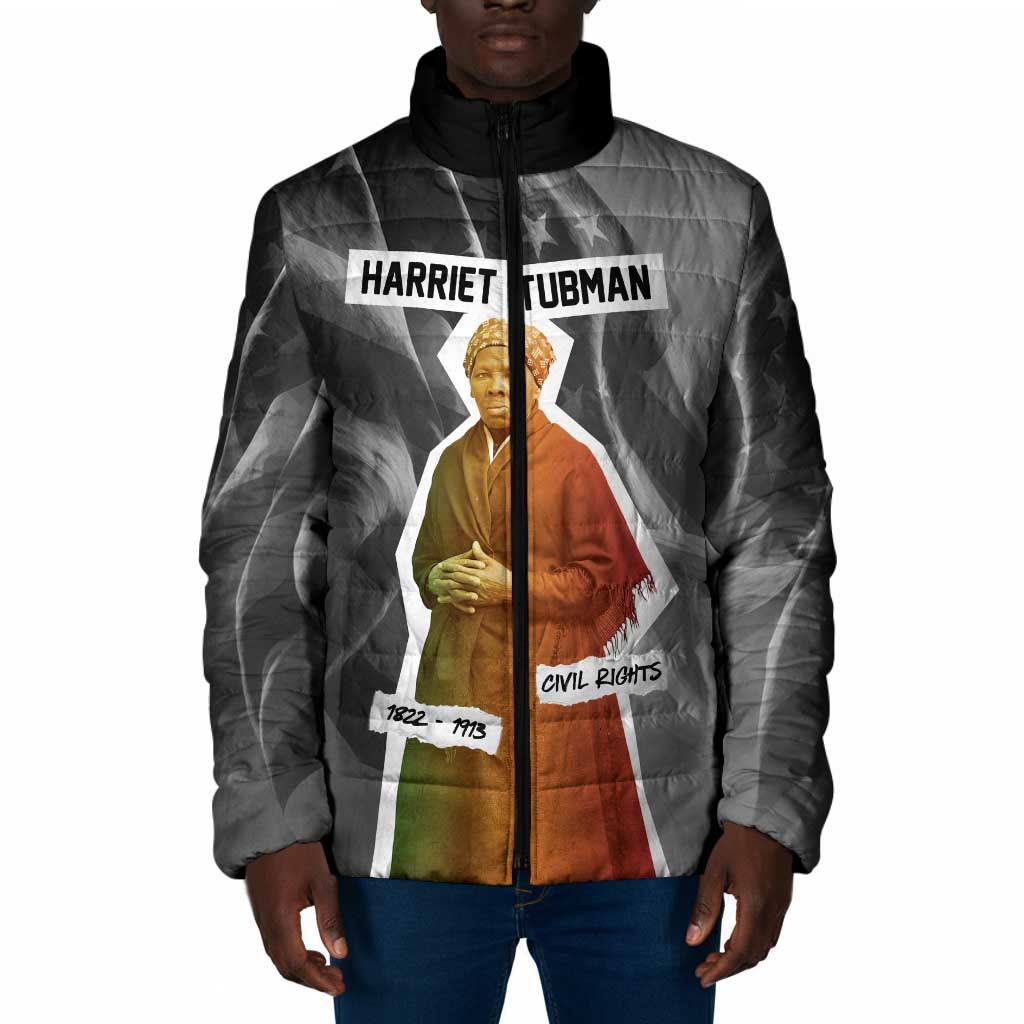 Harriet Tubman Padded Jacket American Flag Background Civil Rights Quote Keep Going Tribute Design - Wonder Print Shop
