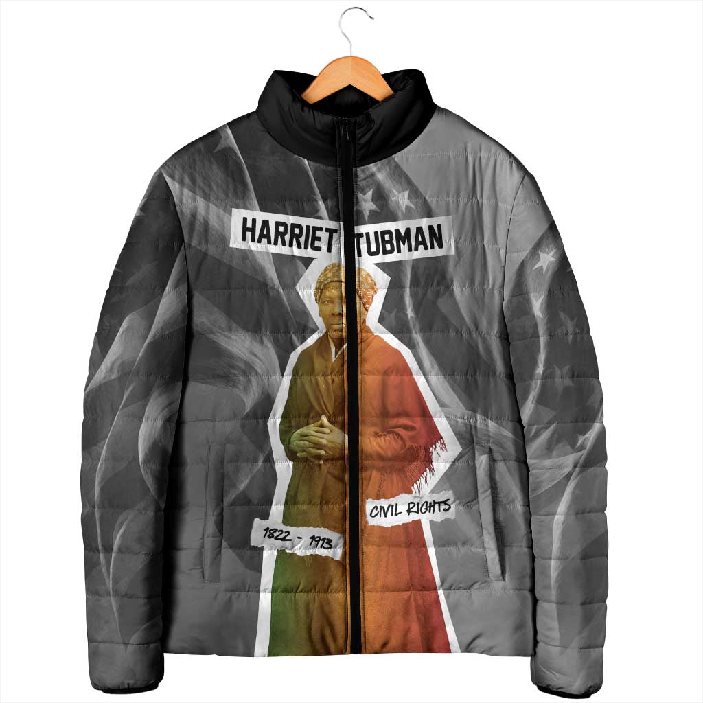 Harriet Tubman Padded Jacket American Flag Background Civil Rights Quote Keep Going Tribute Design - Wonder Print Shop