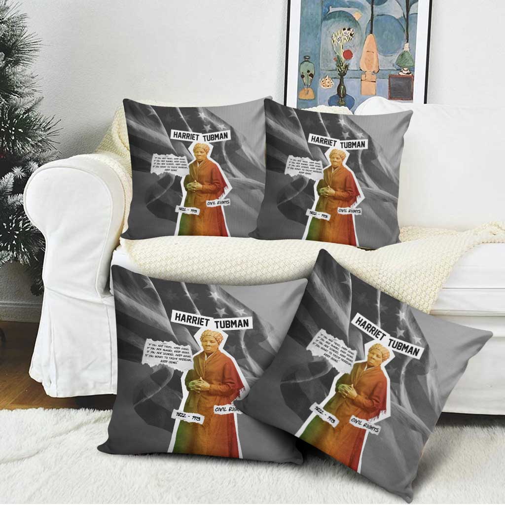 Harriet Tubman Pillow Cover American Flag Background Civil Rights Quote Keep Going Tribute Design - Wonder Print Shop