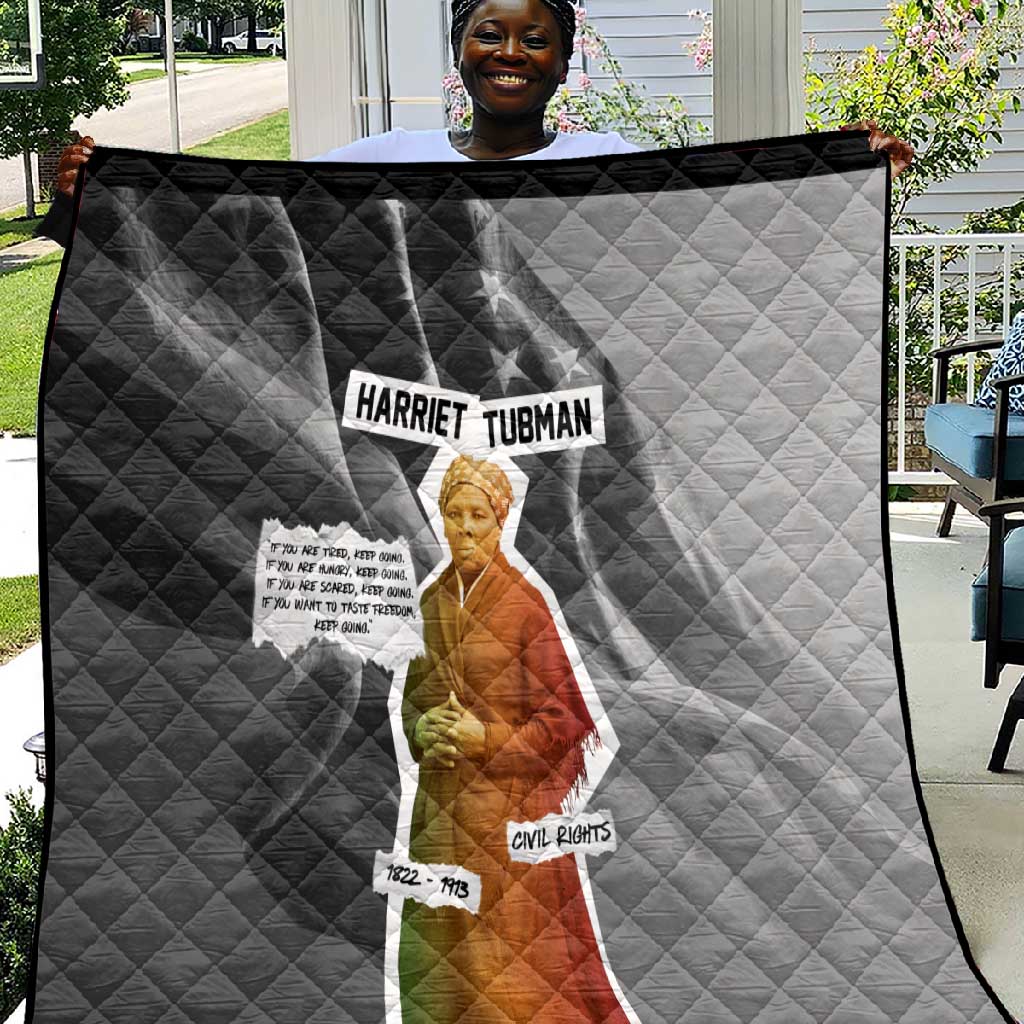 Harriet Tubman Quilt American Flag Background Civil Rights Quote Keep Going Tribute Design - Wonder Print Shop
