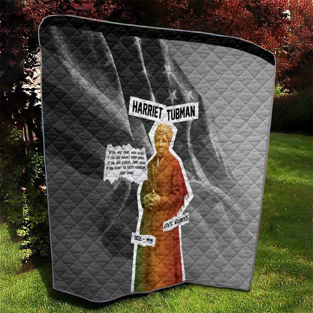 Harriet Tubman Quilt American Flag Background Civil Rights Quote Keep Going Tribute Design - Wonder Print Shop