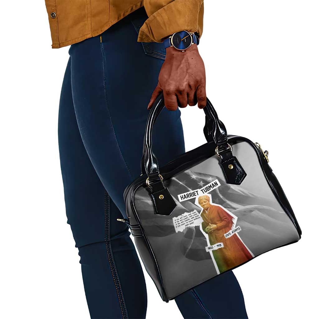 Harriet Tubman Shoulder Handbag American Flag Background Civil Rights Quote Keep Going Tribute Design - Wonder Print Shop