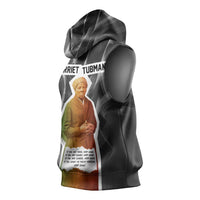 Harriet Tubman Sleeveless Hoodie American Flag Background Civil Rights Quote Keep Going Tribute Design - Wonder Print Shop