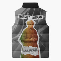 Harriet Tubman Sleeveless Puffer Jacket American Flag Background Civil Rights Quote Keep Going Tribute Design - Wonder Print Shop