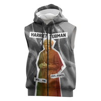 Harriet Tubman Sleeveless Zip Hoodie American Flag Background Civil Rights Quote Keep Going Tribute Design - Wonder Print Shop