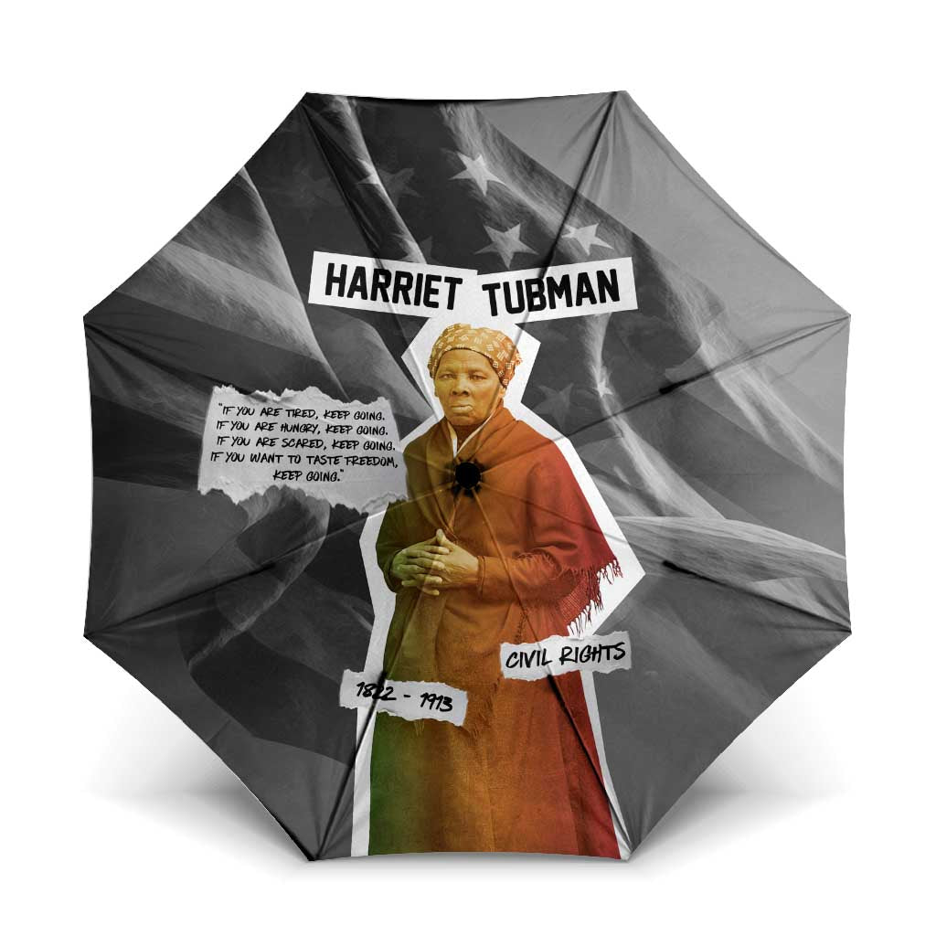 Harriet Tubman Umbrella American Flag Background Civil Rights Quote Keep Going Tribute Design - Wonder Print Shop