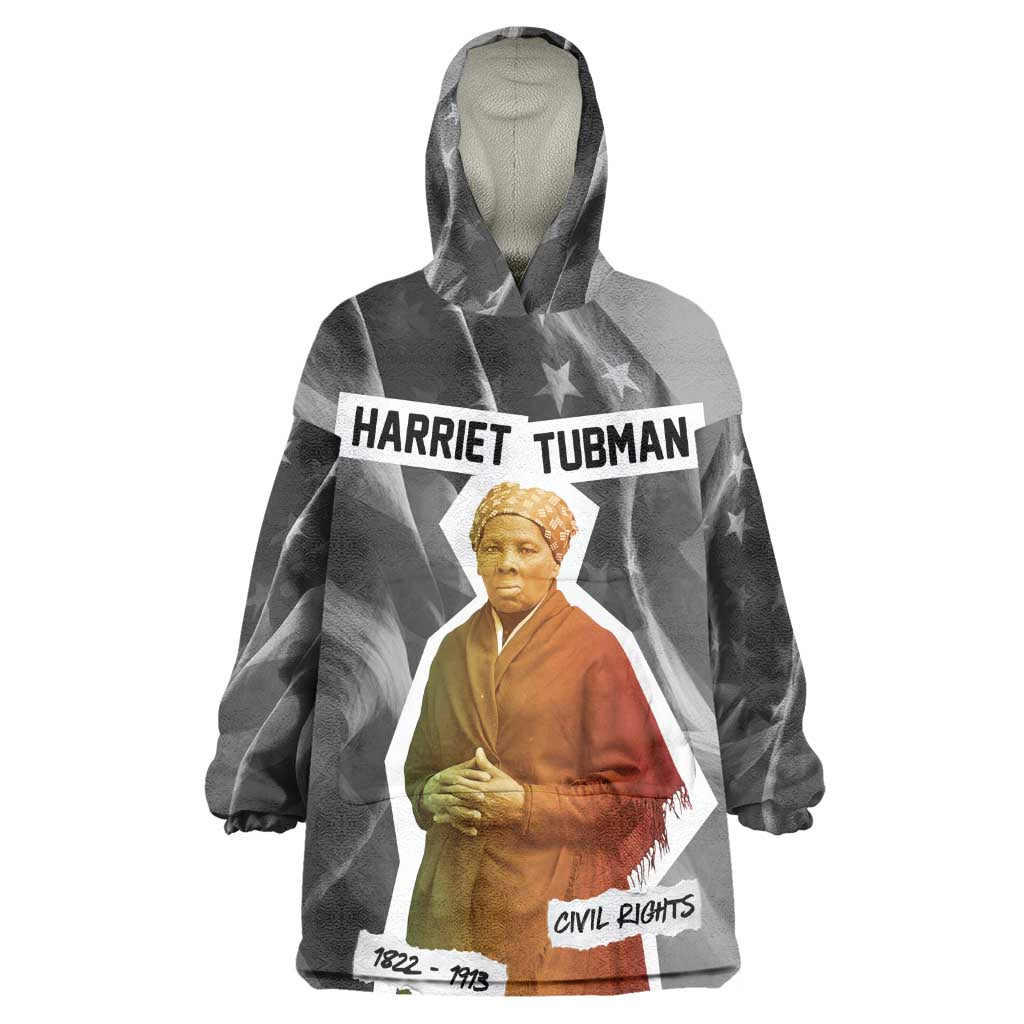 Harriet Tubman Wearable Blanket Hoodie American Flag Background Civil Rights Quote Keep Going Tribute Design - Wonder Print Shop