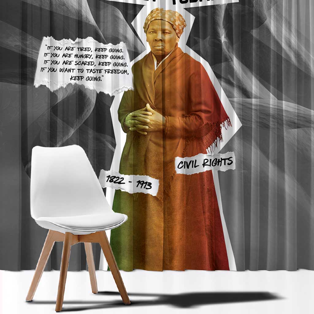 Harriet Tubman Window Curtain American Flag Background Civil Rights Quote Keep Going Tribute Design - Wonder Print Shop