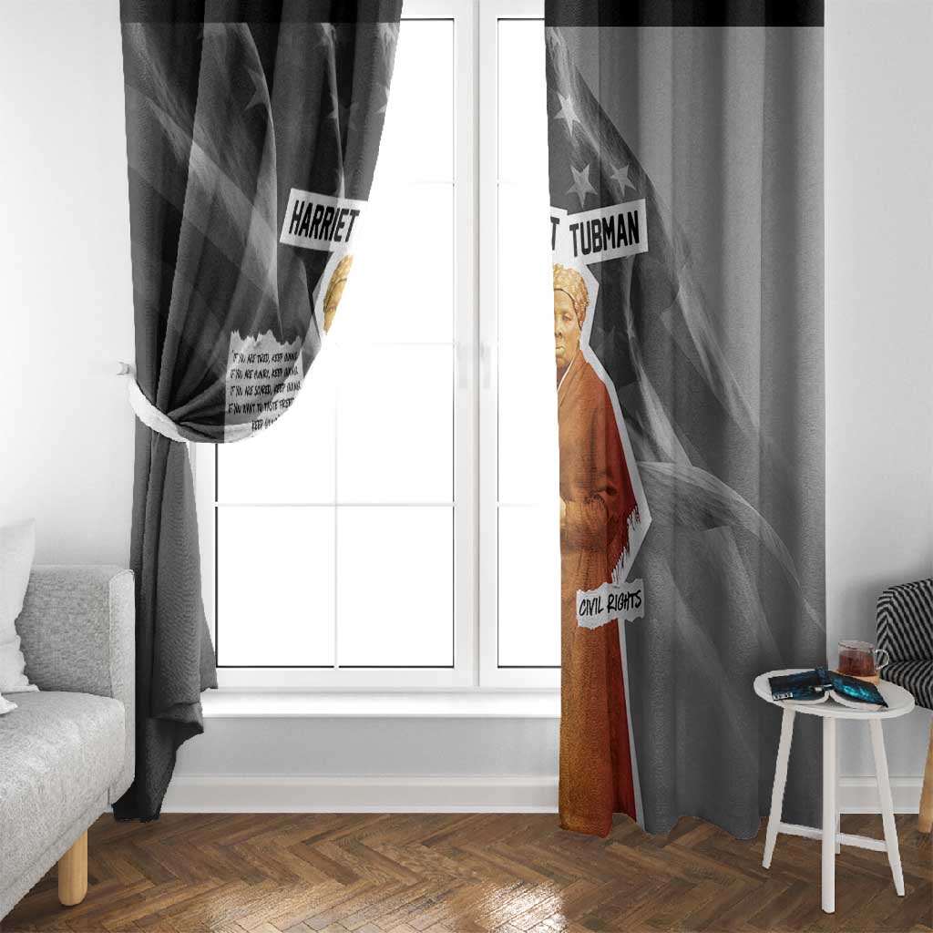 Harriet Tubman Window Curtain American Flag Background Civil Rights Quote Keep Going Tribute Design - Wonder Print Shop