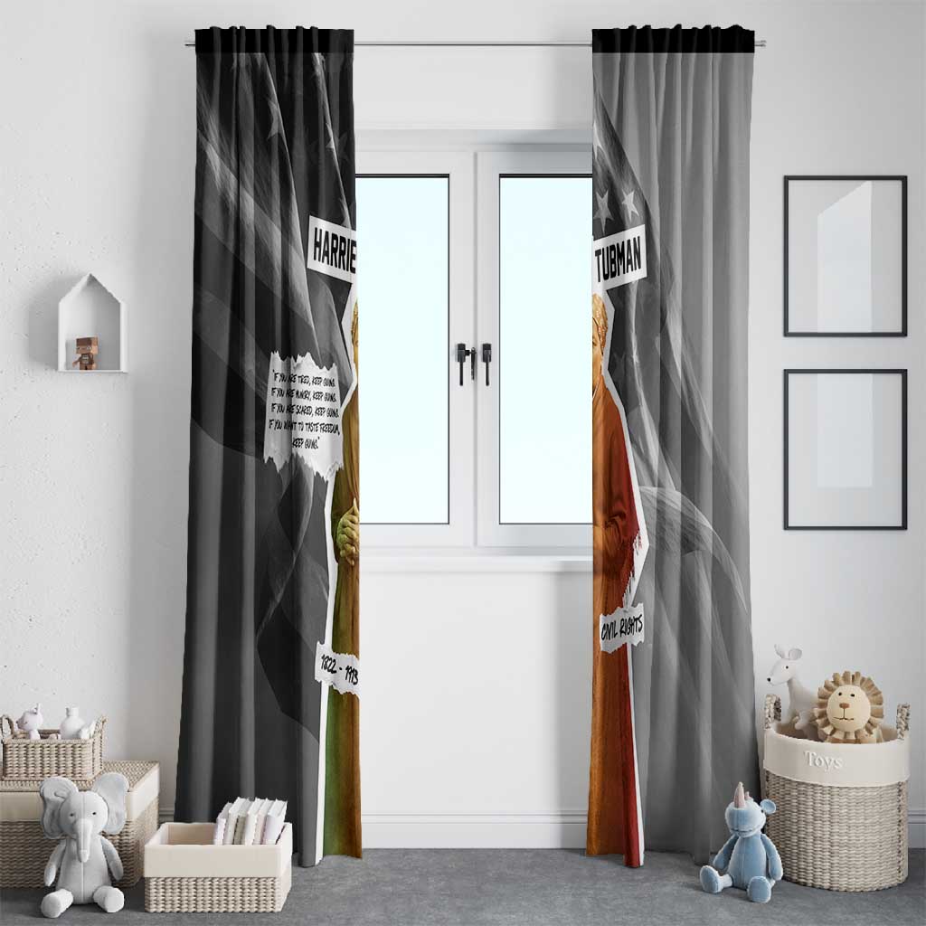 Harriet Tubman Window Curtain American Flag Background Civil Rights Quote Keep Going Tribute Design - Wonder Print Shop