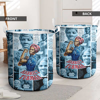 Harriet Tubman Laundry Basket Newspaper Collage Design We Out Quote Strong Woman Tribute Underground Railroad Legacy - Wonder Print Shop