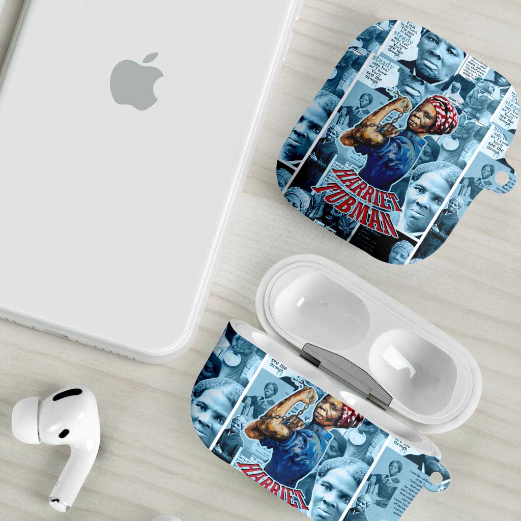 Harriet Tubman AirPods Case Newspaper Collage Design We Out Quote Strong Woman Tribute Underground Railroad Legacy - Wonder Print Shop