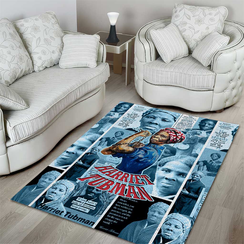 Harriet Tubman Area Rug Newspaper Collage Design We Out Quote Strong Woman Tribute Underground Railroad Legacy - Wonder Print Shop