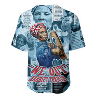 Harriet Tubman Baseball Jersey Newspaper Collage Design We Out Quote Strong Woman Tribute Underground Railroad Legacy TS04
