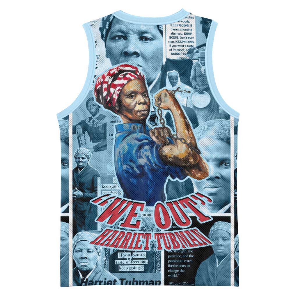 Harriet Tubman Basketball Jersey Newspaper Collage Design We Out Quote Strong Woman Tribute Underground Railroad Legacy - Wonder Print Shop