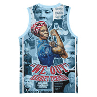Harriet Tubman Basketball Jersey Newspaper Collage Design We Out Quote Strong Woman Tribute Underground Railroad Legacy - Wonder Print Shop