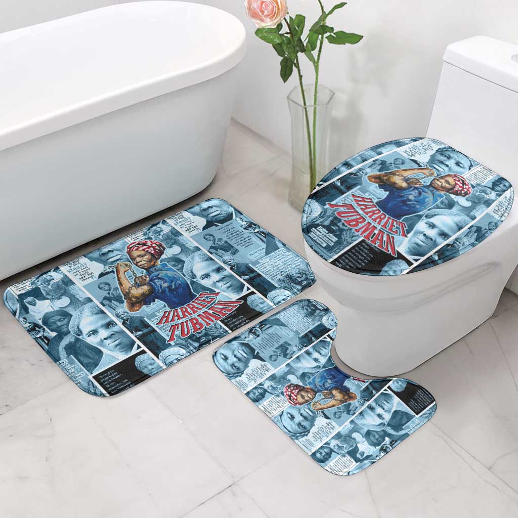 Harriet Tubman Bathroom Set Newspaper Collage Design We Out Quote Strong Woman Tribute Underground Railroad Legacy - Wonder Print Shop