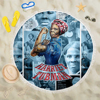 Harriet Tubman Beach Blanket Newspaper Collage Design We Out Quote Strong Woman Tribute Underground Railroad Legacy - Wonder Print Shop