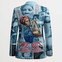 Harriet Tubman Blazer Newspaper Collage Design We Out Quote Strong Woman Tribute Underground Railroad Legacy - Wonder Print Shop