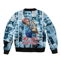 Harriet Tubman Bomber Jacket Newspaper Collage Design We Out Quote Strong Woman Tribute Underground Railroad Legacy - Wonder Print Shop