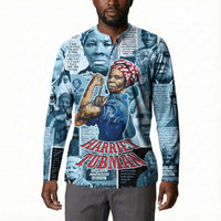 Harriet Tubman Button Sweatshirt Newspaper Collage Design We Out Quote Strong Woman Tribute Underground Railroad Legacy