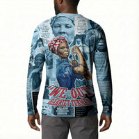 Harriet Tubman Button Sweatshirt Newspaper Collage Design We Out Quote Strong Woman Tribute Underground Railroad Legacy