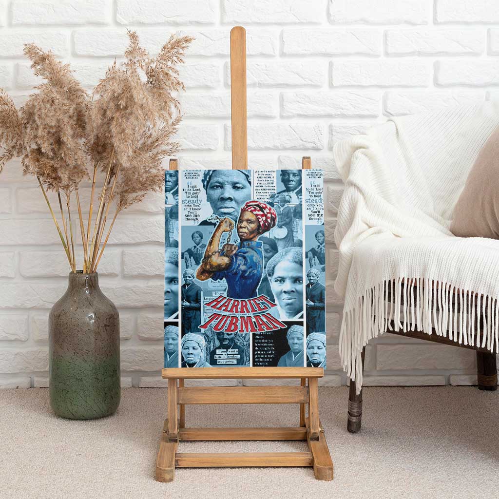 Harriet Tubman Canvas Wall Art Newspaper Collage Design We Out Quote Strong Woman Tribute Underground Railroad Legacy - Wonder Print Shop