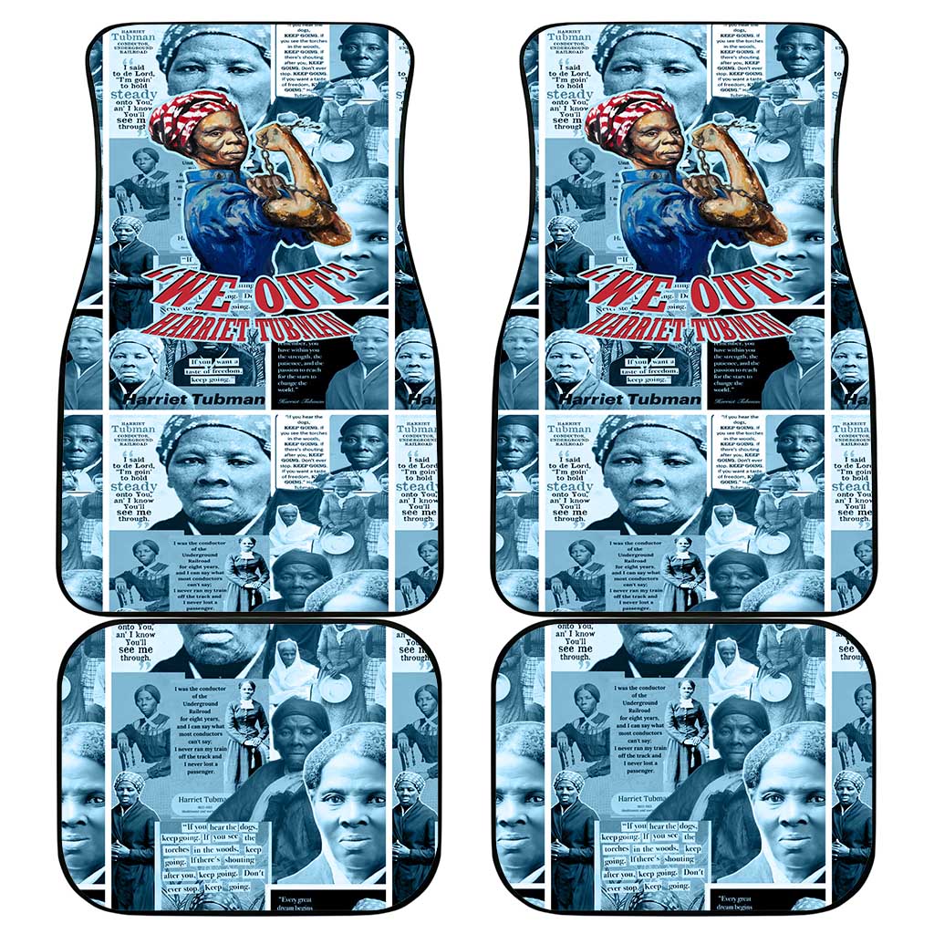 Harriet Tubman Car Mats Newspaper Collage Design We Out Quote Strong Woman Tribute Underground Railroad Legacy - Wonder Print Shop