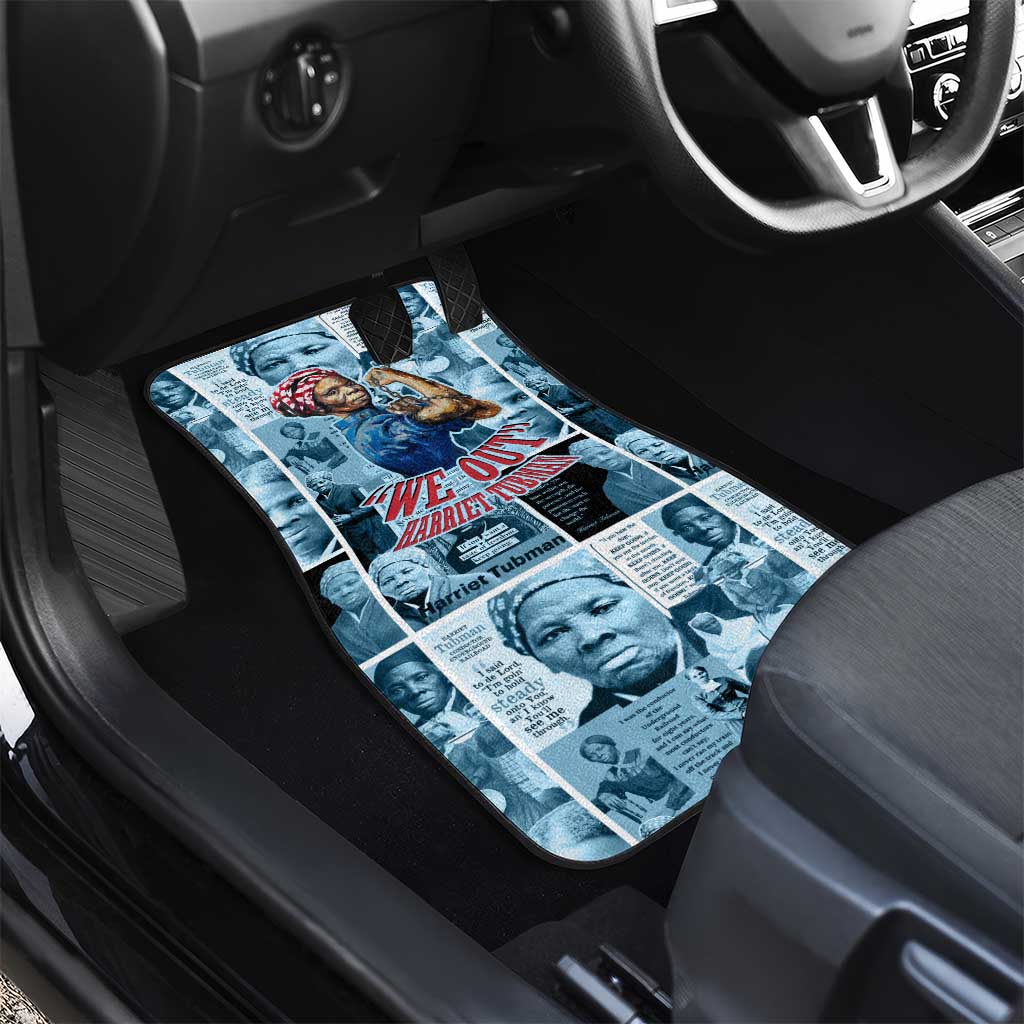 Harriet Tubman Car Mats Newspaper Collage Design We Out Quote Strong Woman Tribute Underground Railroad Legacy - Wonder Print Shop