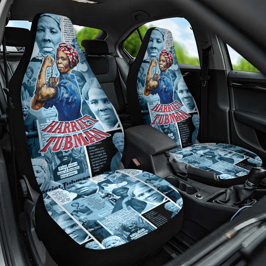 Harriet Tubman Car Seat Cover Newspaper Collage Design We Out Quote Strong Woman Tribute Underground Railroad Legacy - Wonder Print Shop