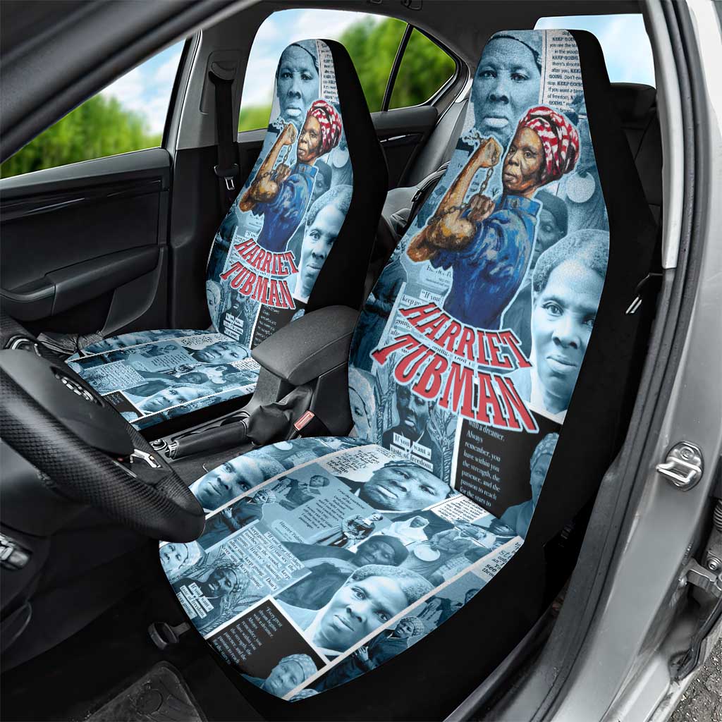 Harriet Tubman Car Seat Cover Newspaper Collage Design We Out Quote Strong Woman Tribute Underground Railroad Legacy - Wonder Print Shop
