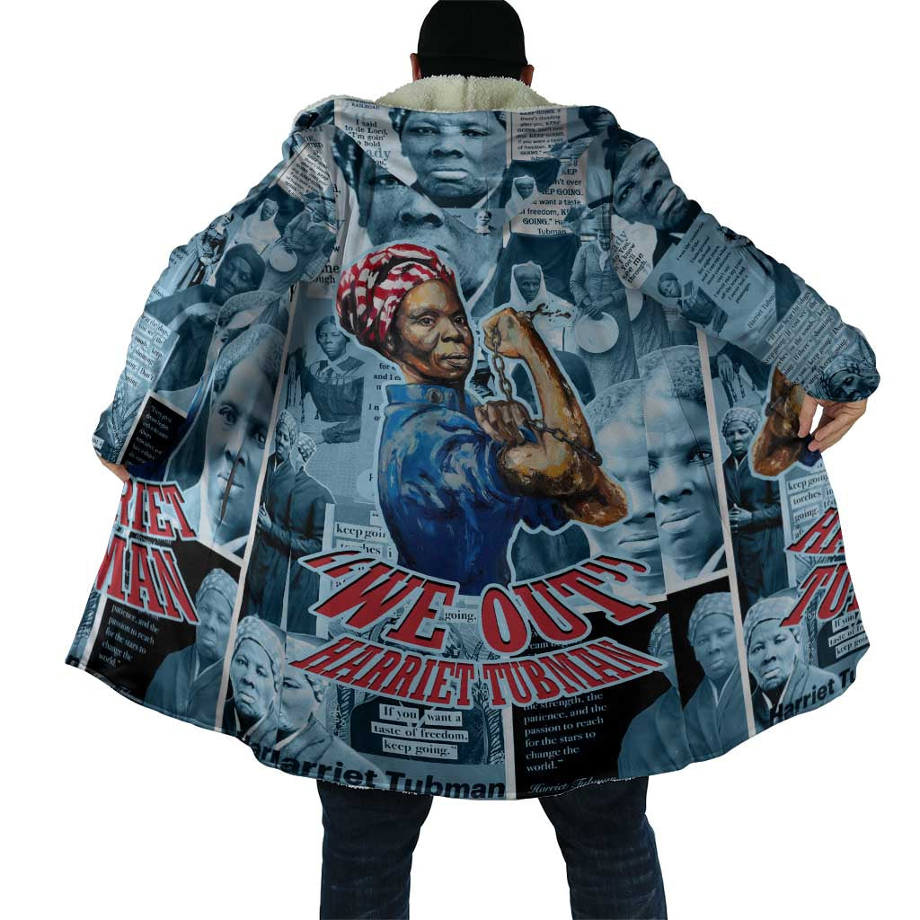 Harriet Tubman Cloak Newspaper Collage Design We Out Quote Strong Woman Tribute Underground Railroad Legacy - Wonder Print Shop